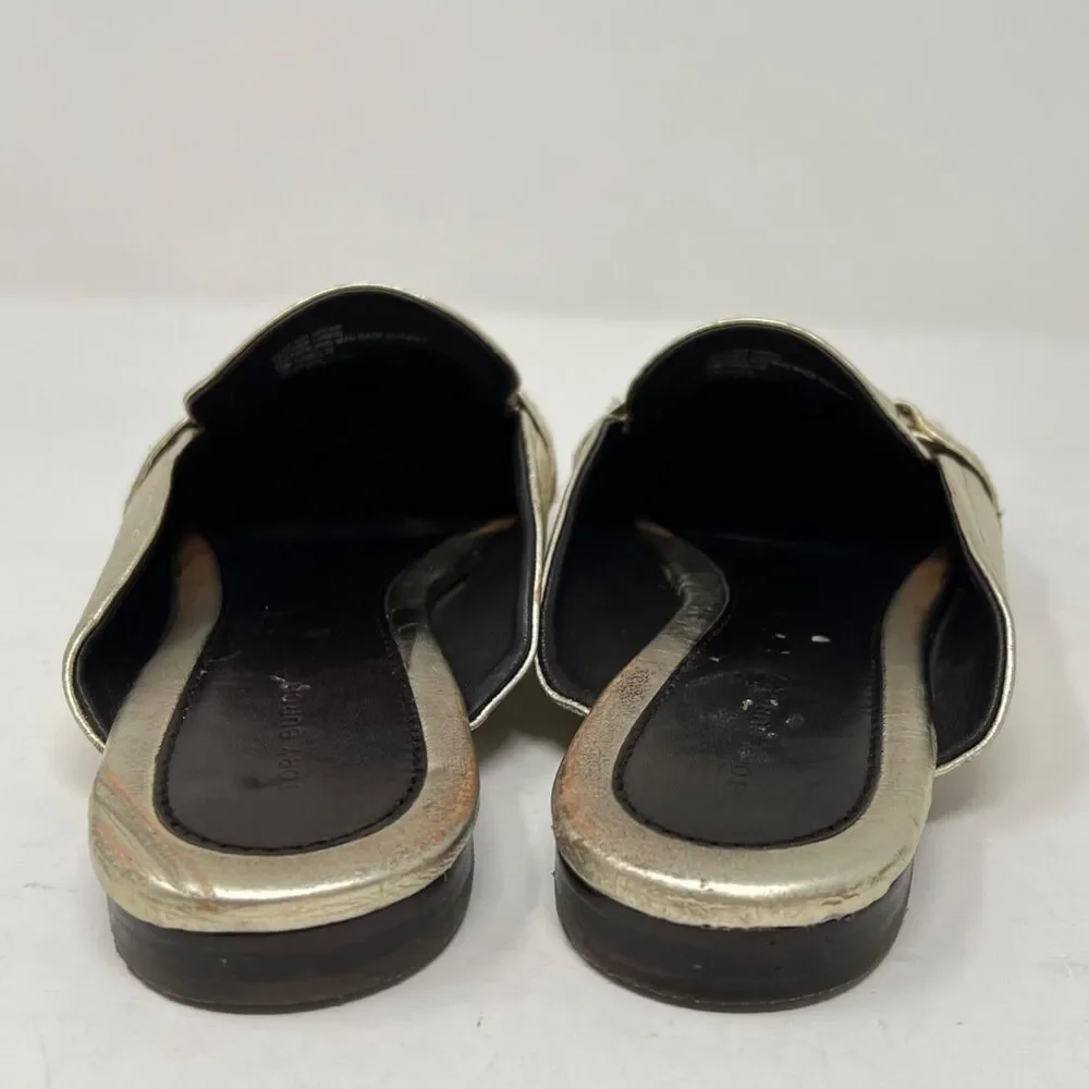 Tory Burch Women’s GEORGIA BACKLESS LOAFER Gold Metallic Leather Size 10
